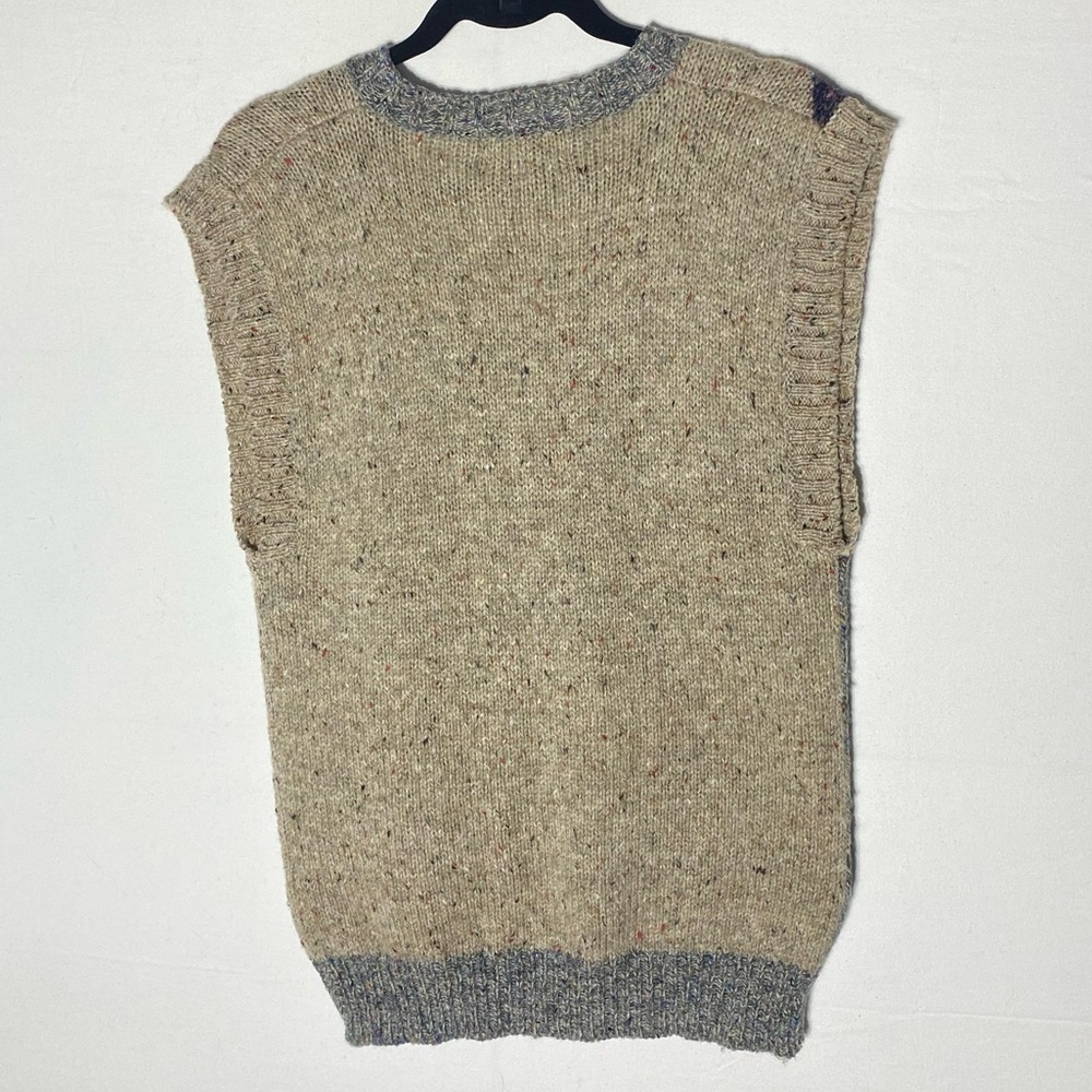 Vintage Sears The Men’s Store Tan Grey Burgundy Argyle Sweater Vest S - Picture 2 of 15